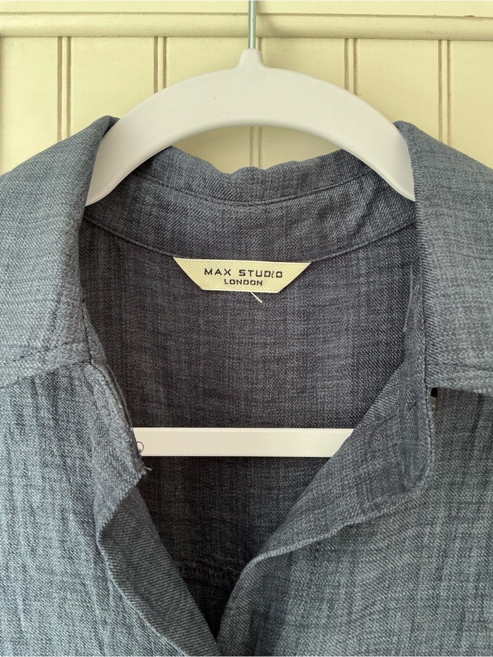 NWOT Max Studio London Denim Blue Sleeveless Shirt Dress 👗 - Picture 3 of 8